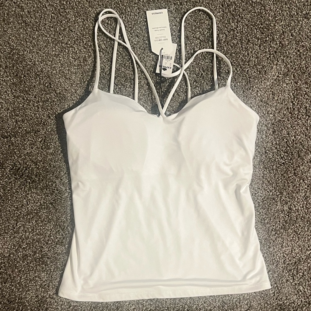 Express White Strappy Camisole Tank Top
